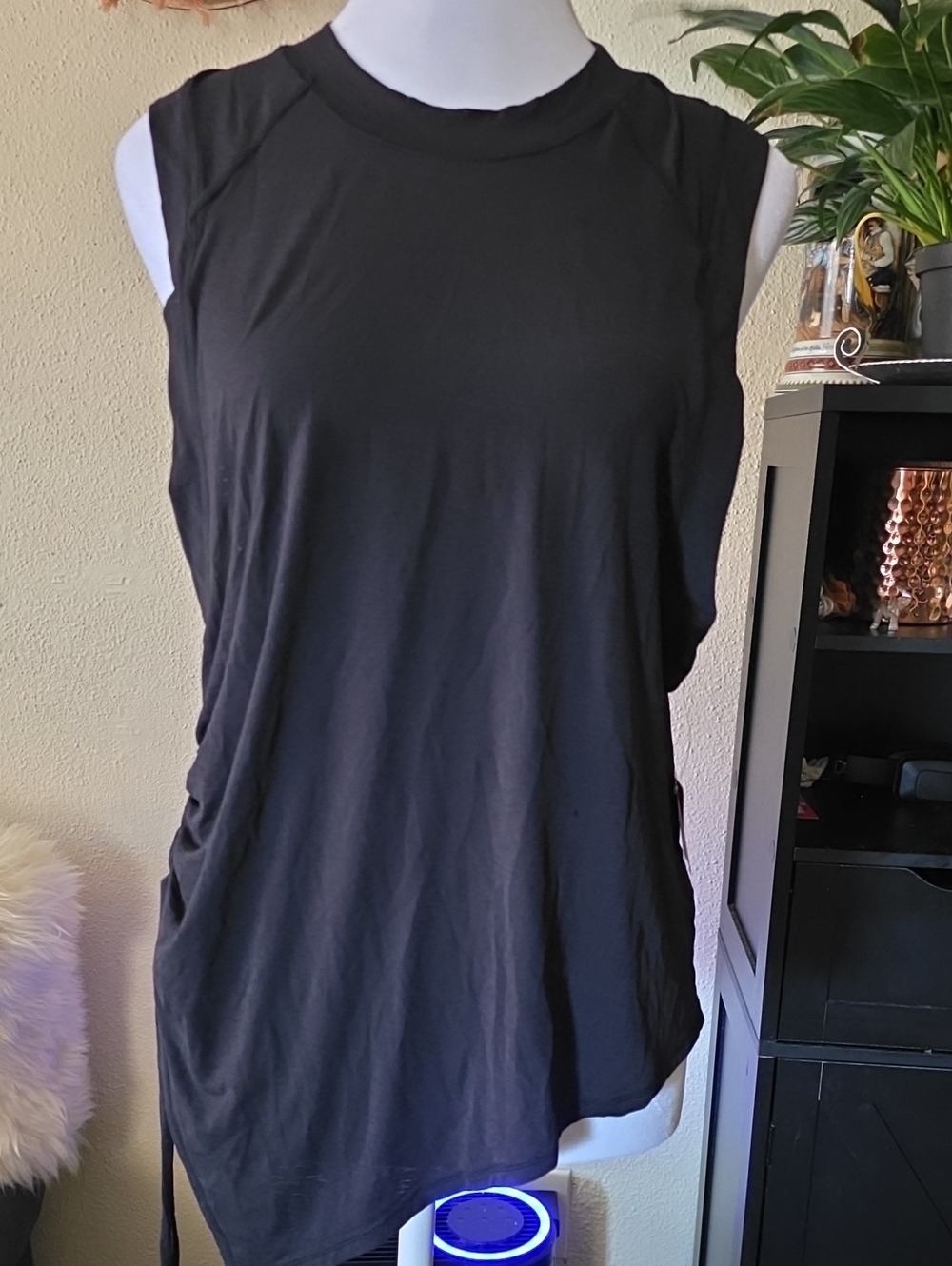 Free People Black Sleeveless Crewneck Tank Small/med